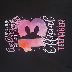 Black t shirt 13 year old bday celebration shirt